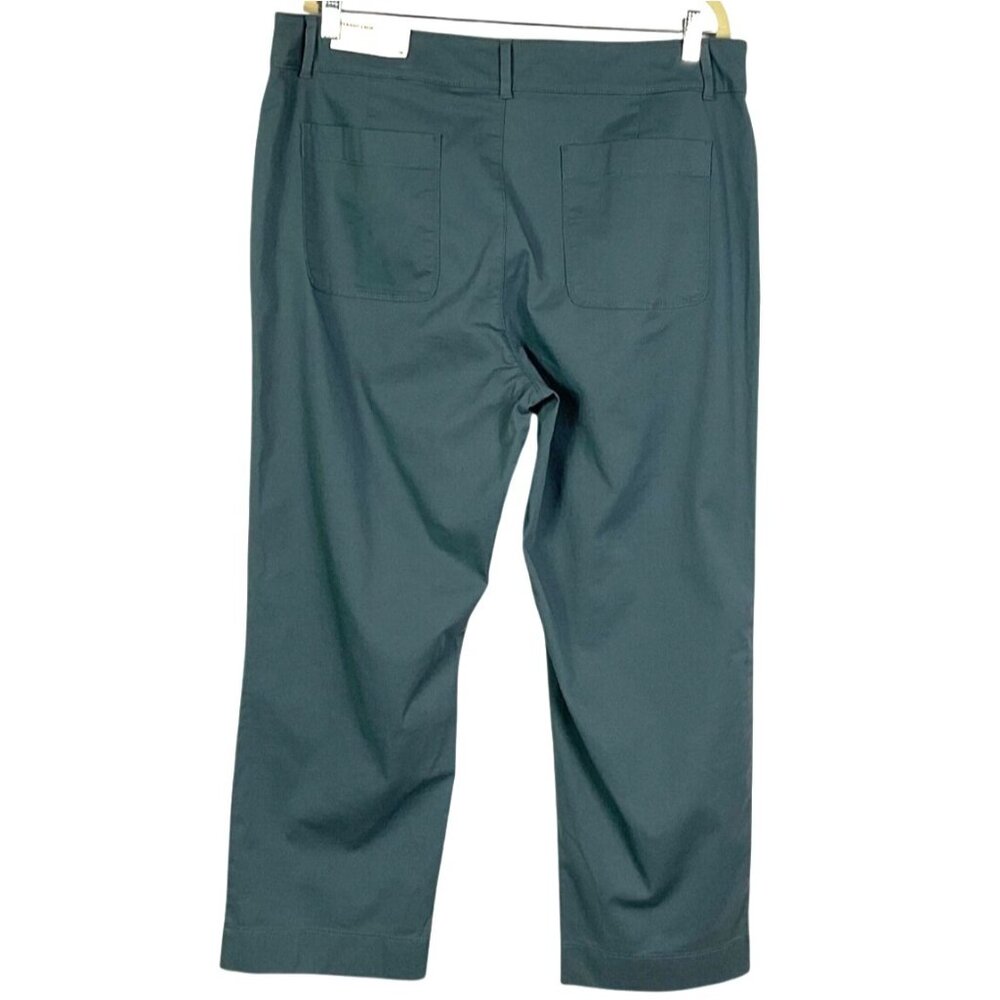 NWT LOFT Outlet Straight Crop Gray/Blue Pants, size 16, Front pockets - Picture 3 of 12